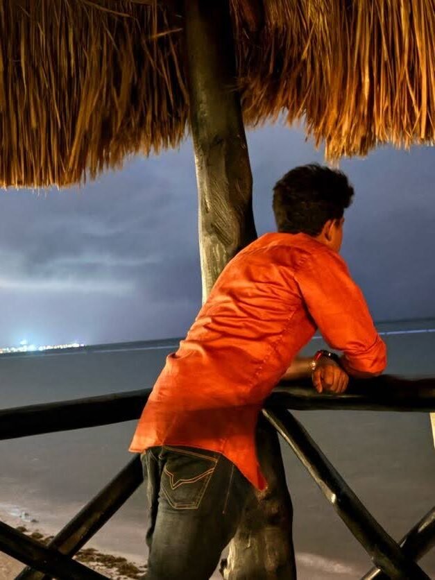 Hrudai by the ocean at night